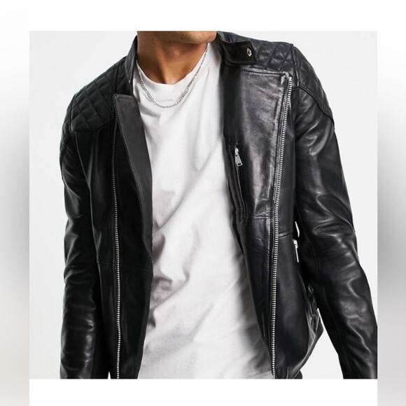 Bolongaro Trevor Leather Jacket Moto Size Small Black - Picture 2 of 15